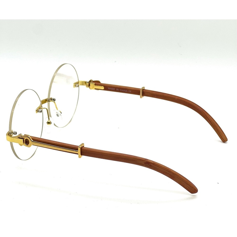 Eye Glasses Clear Lens UV400 Protection Hip Hop Music Party Festival Gold Frame - Picture 7 of 8